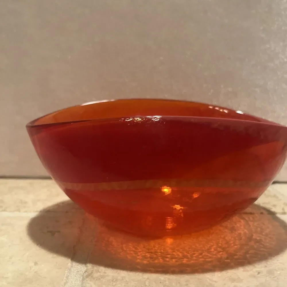 Murano Glass Sunset Bowl Crate & Barrel Small Made in Italy